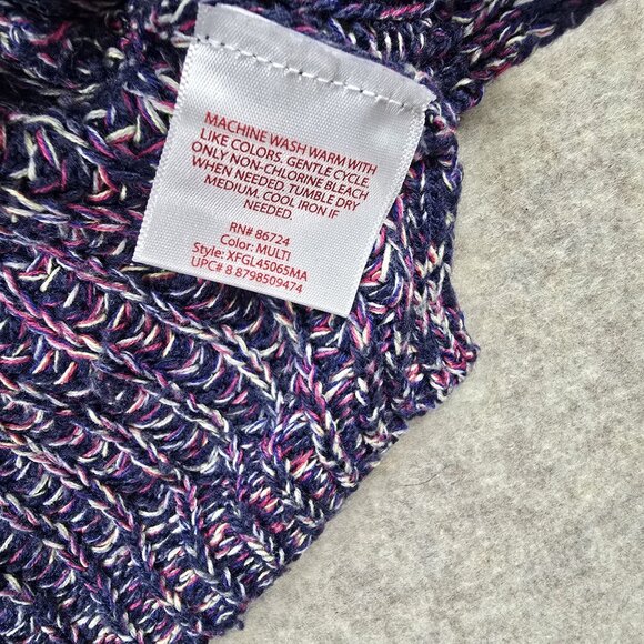 Faded Glory Multicolor Knit Long Sleeve Sweater Womens Medium Cotton Blend - Picture 5 of 7